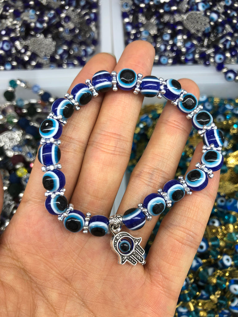 Natural Crystal  Evil Eye Bracelet