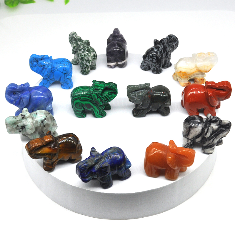 3cm Elephant carvings Natural Crystal-Crystal  Wholesale