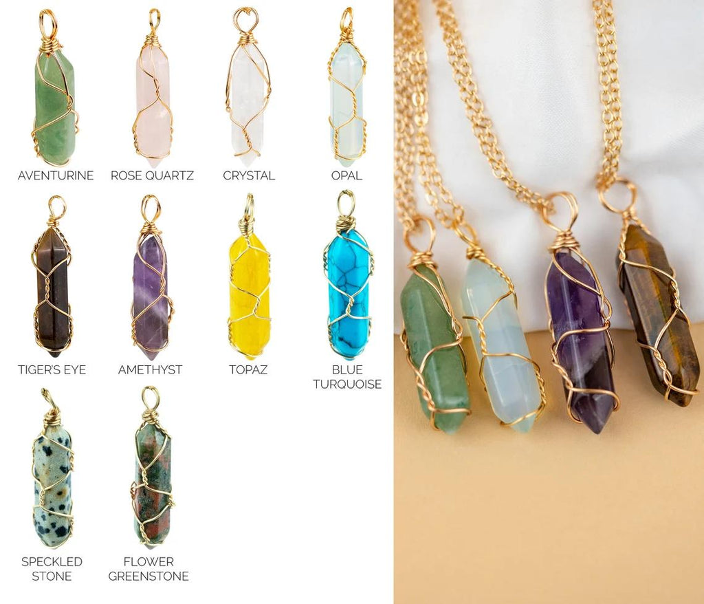 Crystal Wire Wrapped  Necklaces