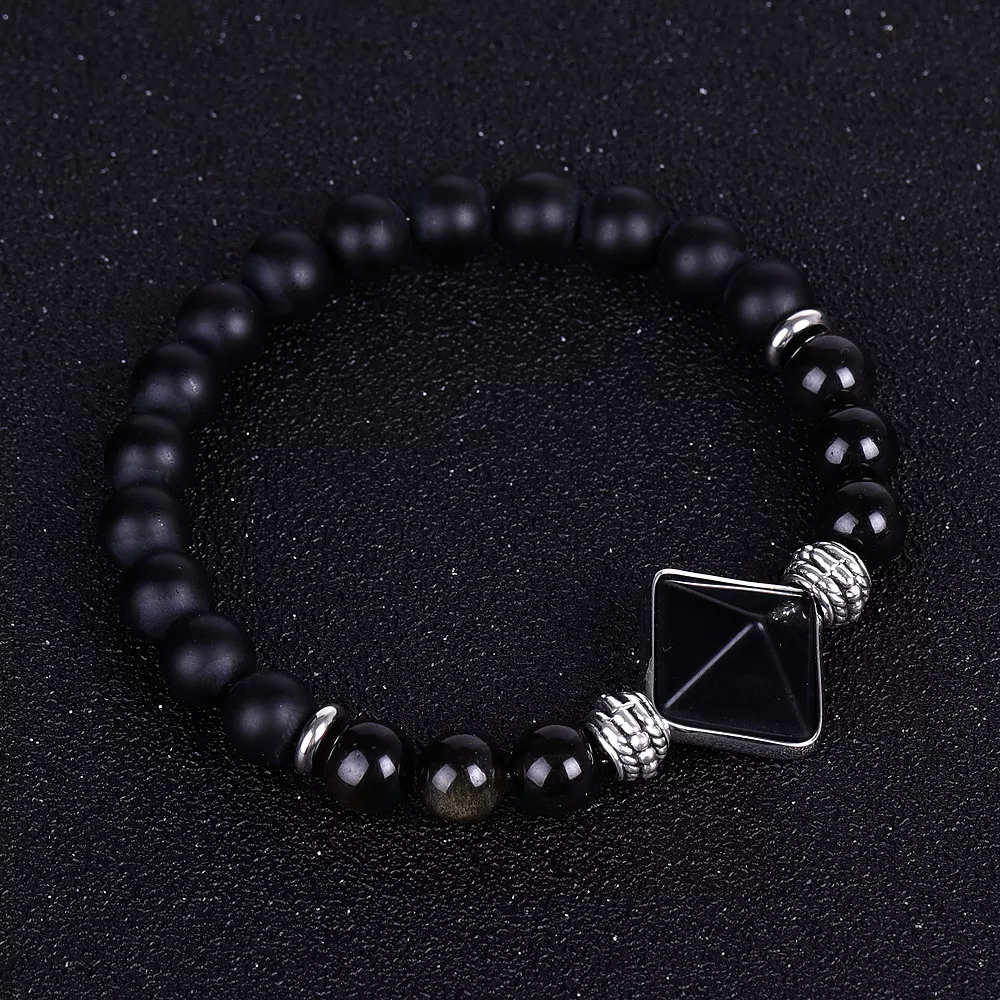 crystal bead pyramid bracelet