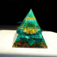 Load image into Gallery viewer, Orgone Pyramid ,Crystal Malachite