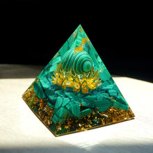 Load image into Gallery viewer, Orgone Pyramid ,Crystal Malachite