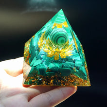 Load image into Gallery viewer, Orgone Pyramid ,Crystal Malachite